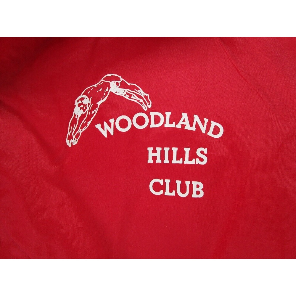 Vintage Swingster Jacket Adult Medium Made USA Red Woodland Hills Club VTG - Picture 3 of 12